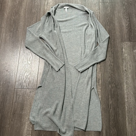 Leith Longline Open Cardigan Grey L - Picture 2 of 4